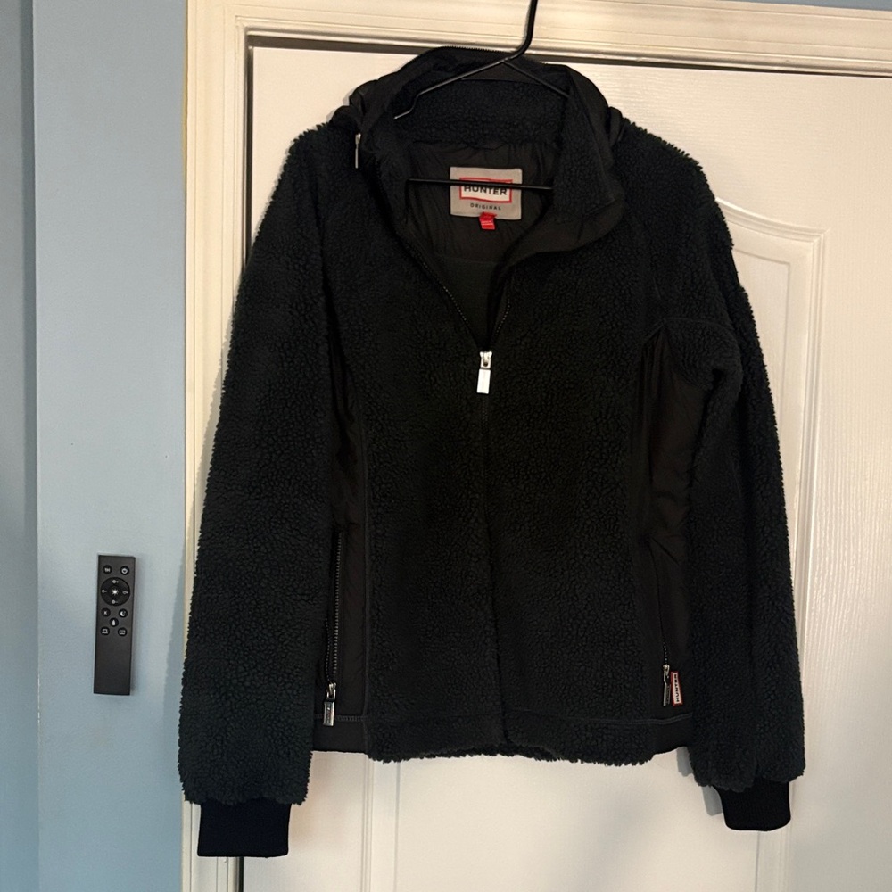 Hunter Navy Fleece Bomber Jacket